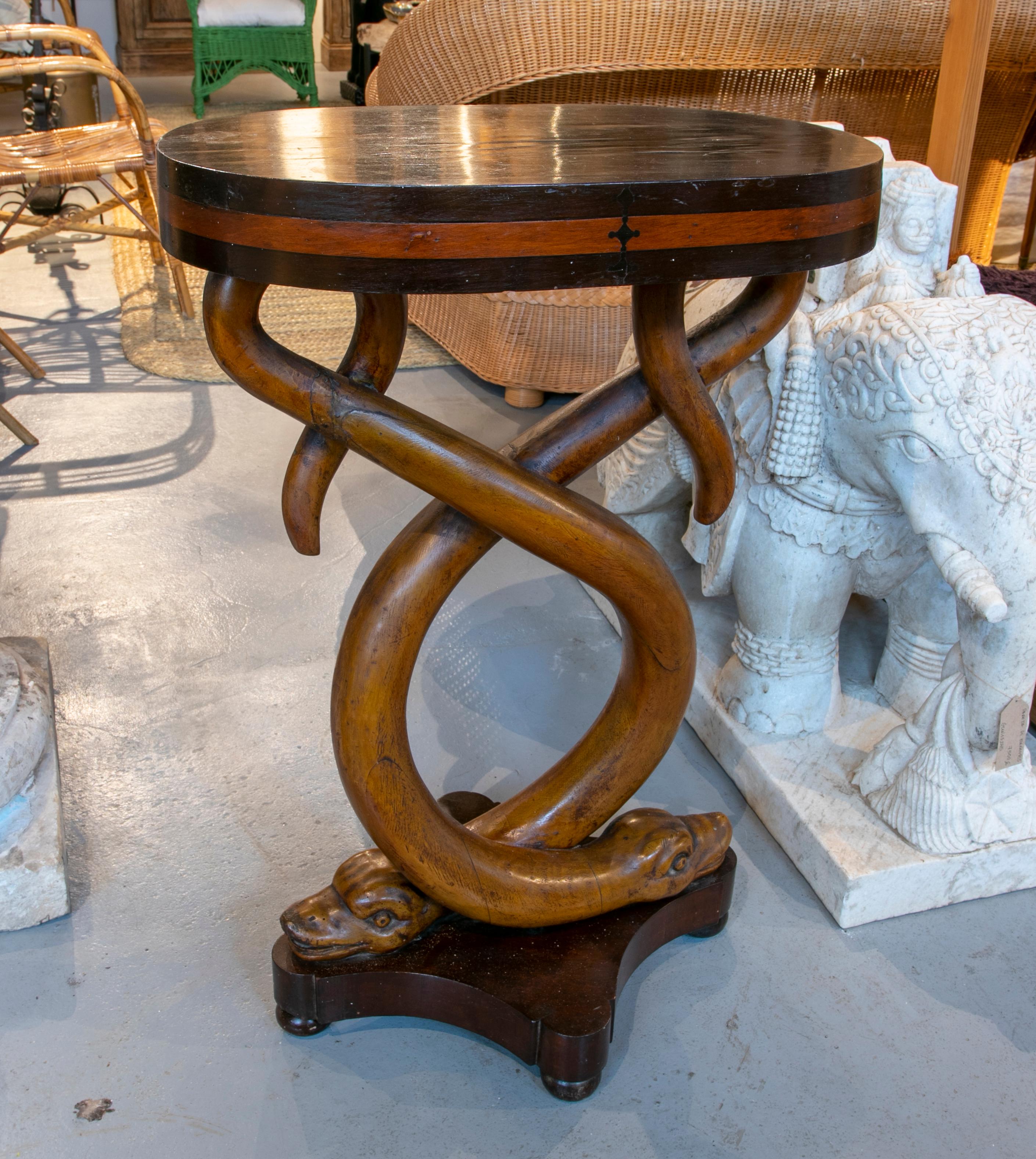 19th Century French Empire Style Console in Wood In Good Condition For Sale In Marbella, ES