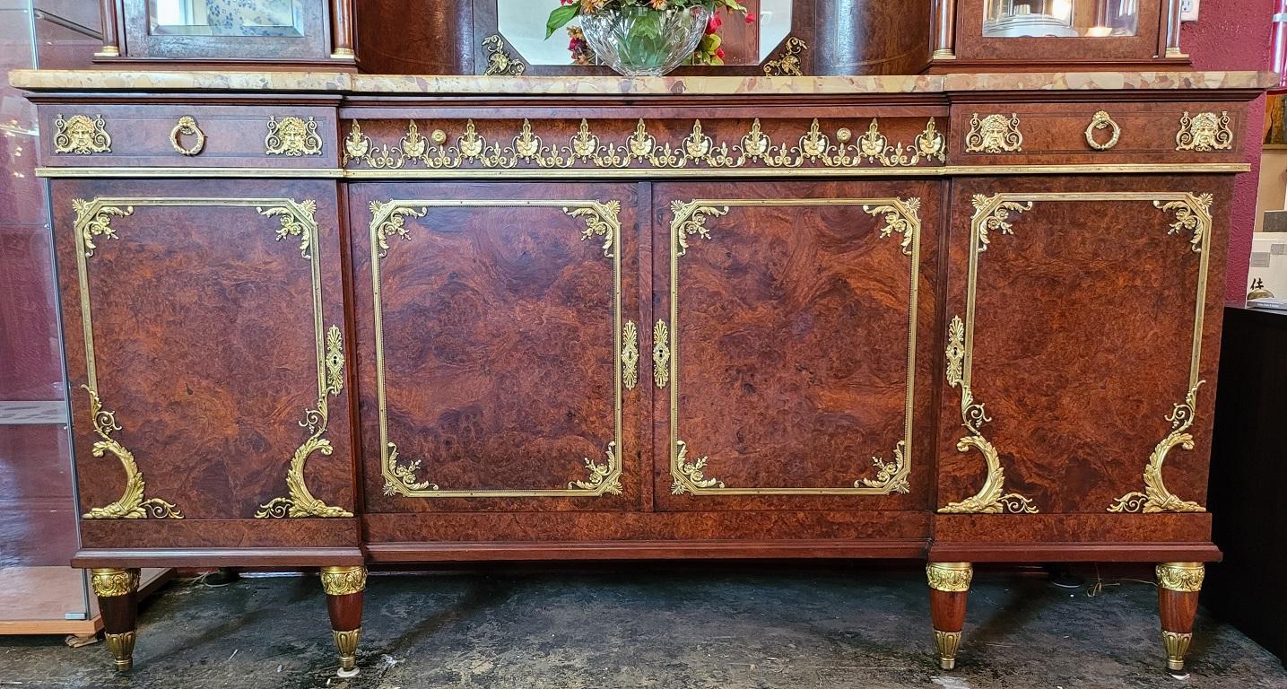 Exceptional 19C French Empire Style Buffet/Vitrine by AME Fournier For Sale 12