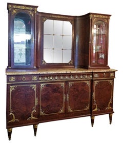 19th Century French Empire Style Credenza and Vitrine by AME Fournier