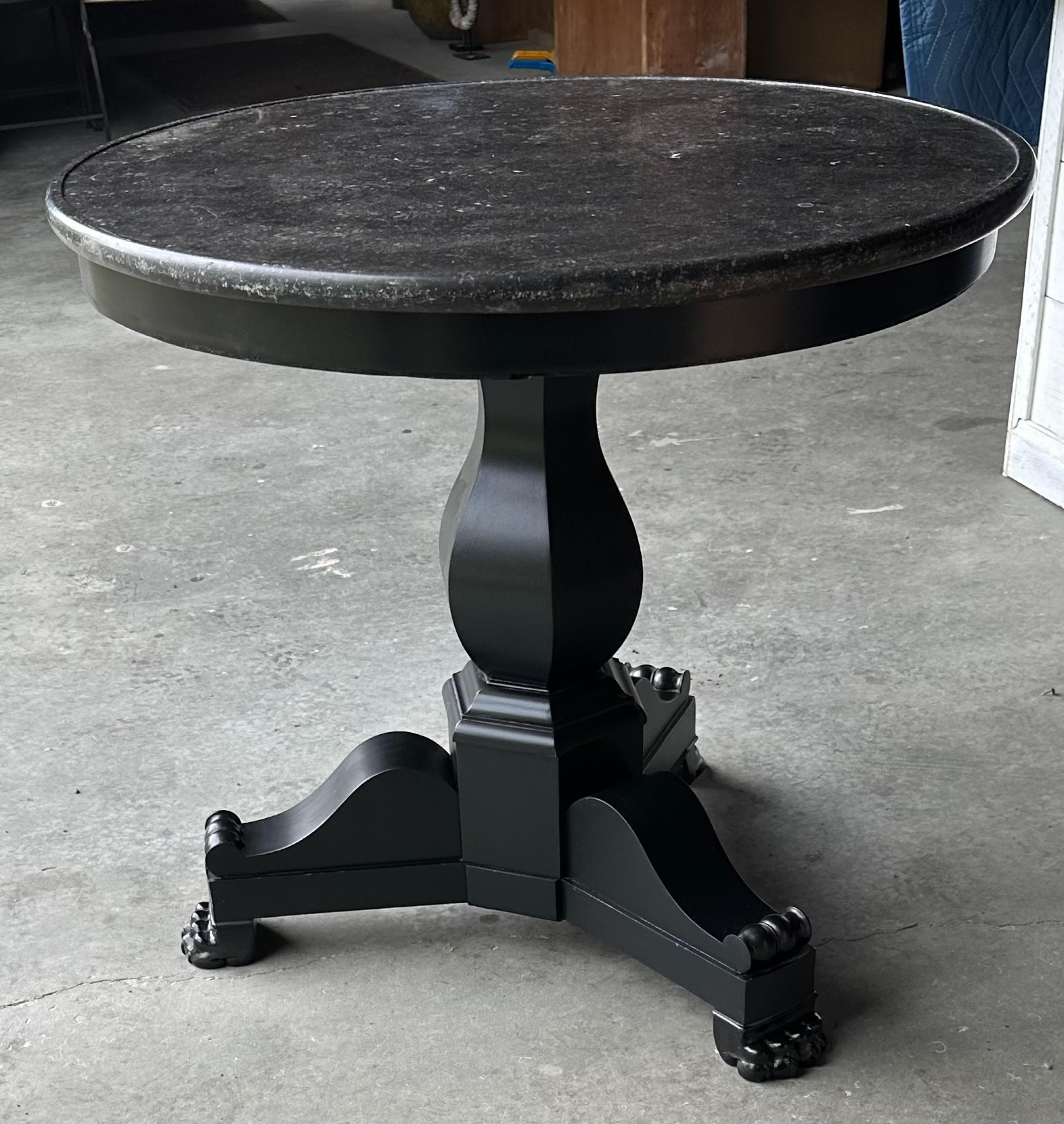 19th Century French Empire Style Gueridon with Black Marble Top For Sale 2