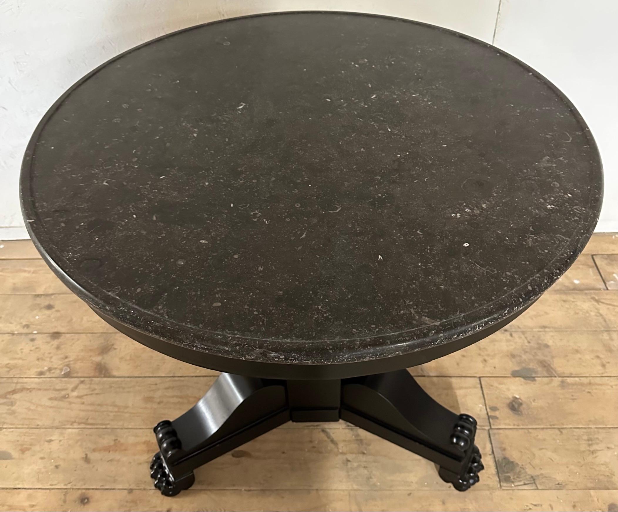 19th Century French Empire Style Gueridon with Black Marble Top For Sale 5