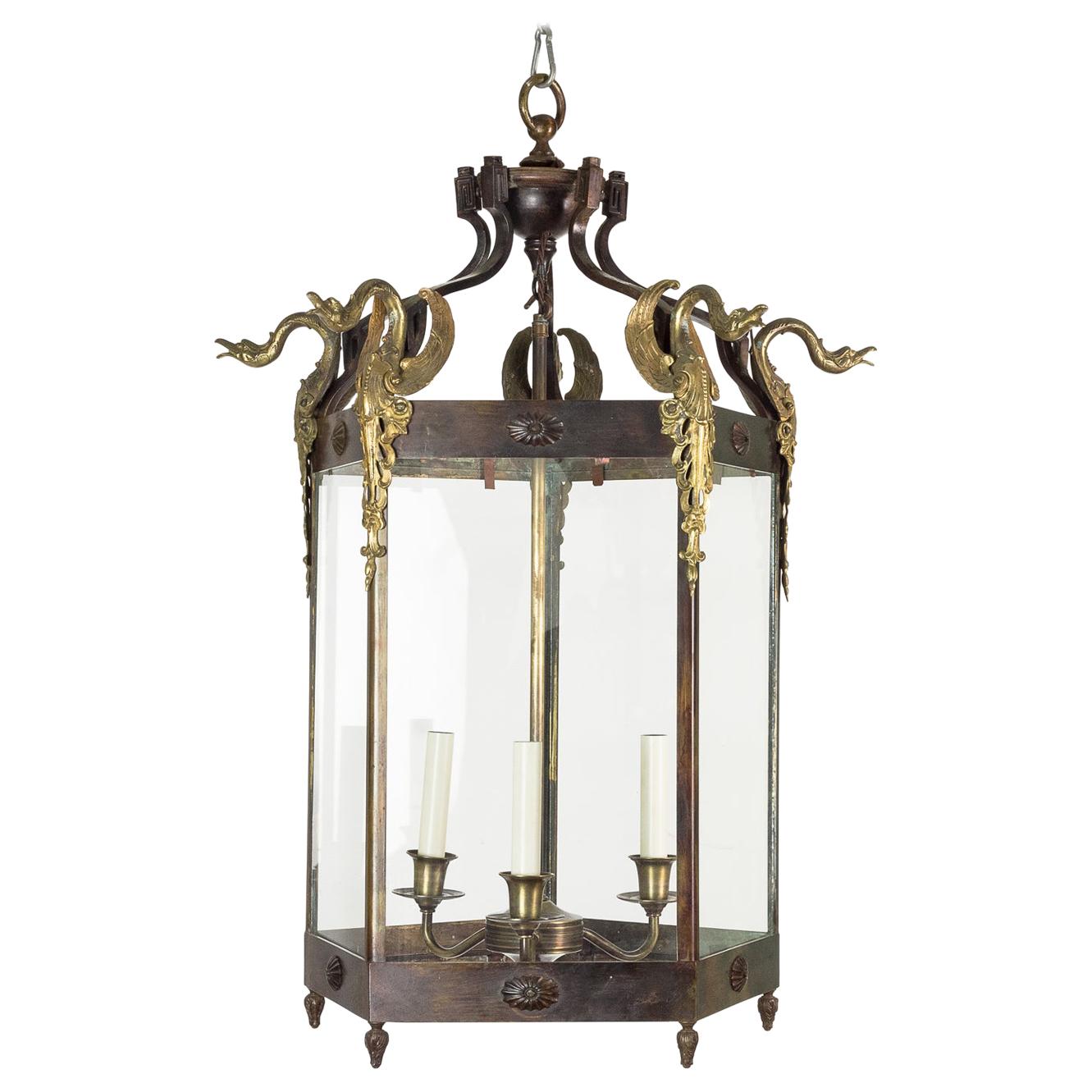 19th Century French Empire Style Hall Lantern For Sale