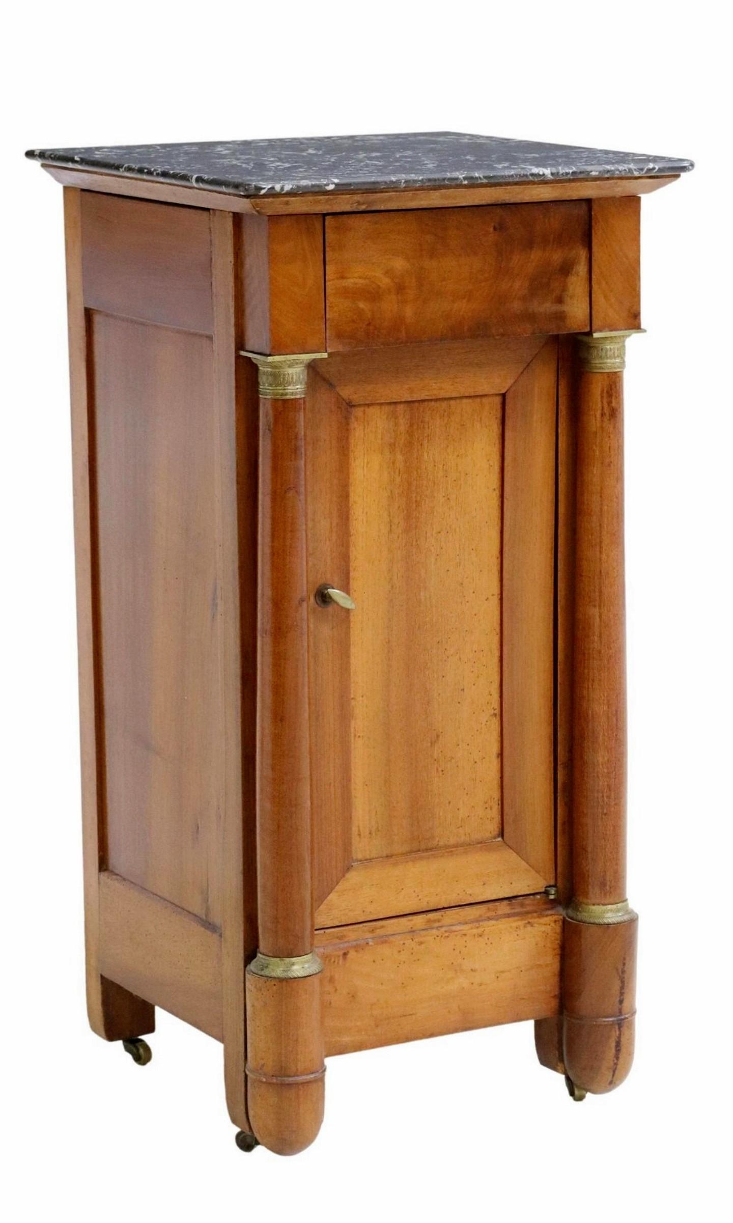 19th Century French Empire Style Mahogany Bedside Cabinet For Sale 2