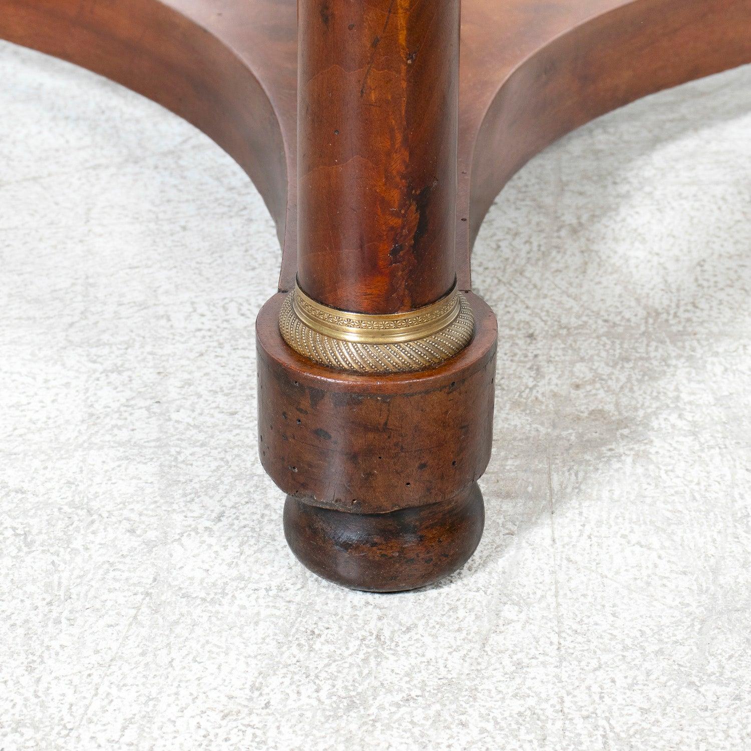 19th Century French Empire Style Mahogany Gueridon with Sainte Anne Marble Top im Angebot 10