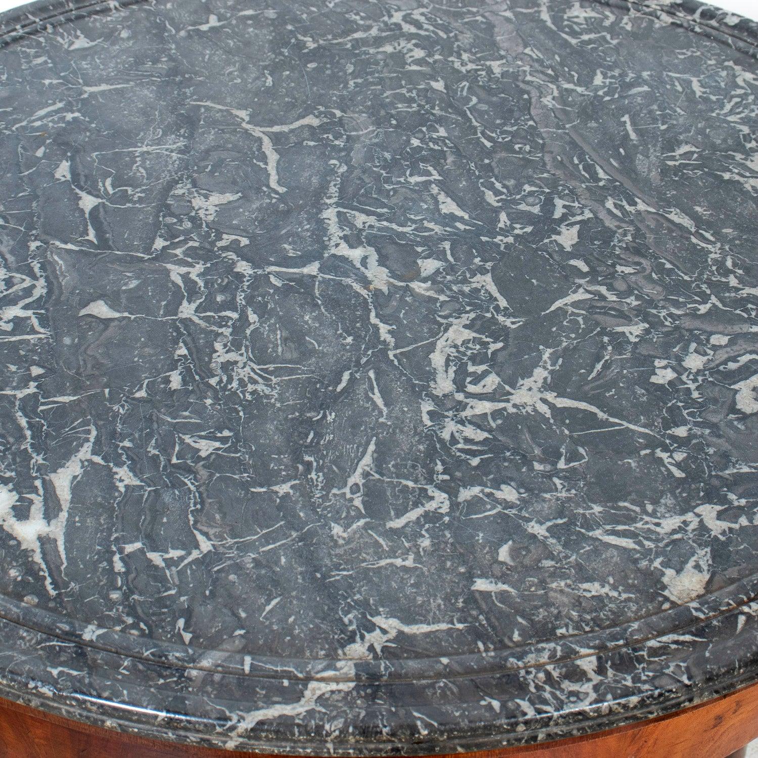 19th Century French Empire Style Mahogany Gueridon with Sainte Anne Marble Top im Angebot 1