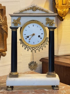 19th Century French Empire Style Mantel Clock With Ormolu Mounts