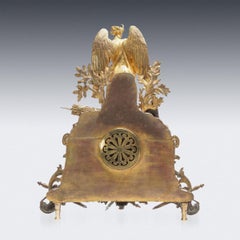 Kaminuhr aus Goldbronze und Bronze im französischen Empire-Stil des 19. Jahrhunderts, um 1870
