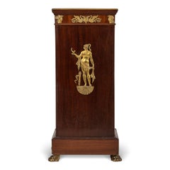 19th Century French Empire Style Ormolu Mounted Wood & Marble Pedestal, C.1890