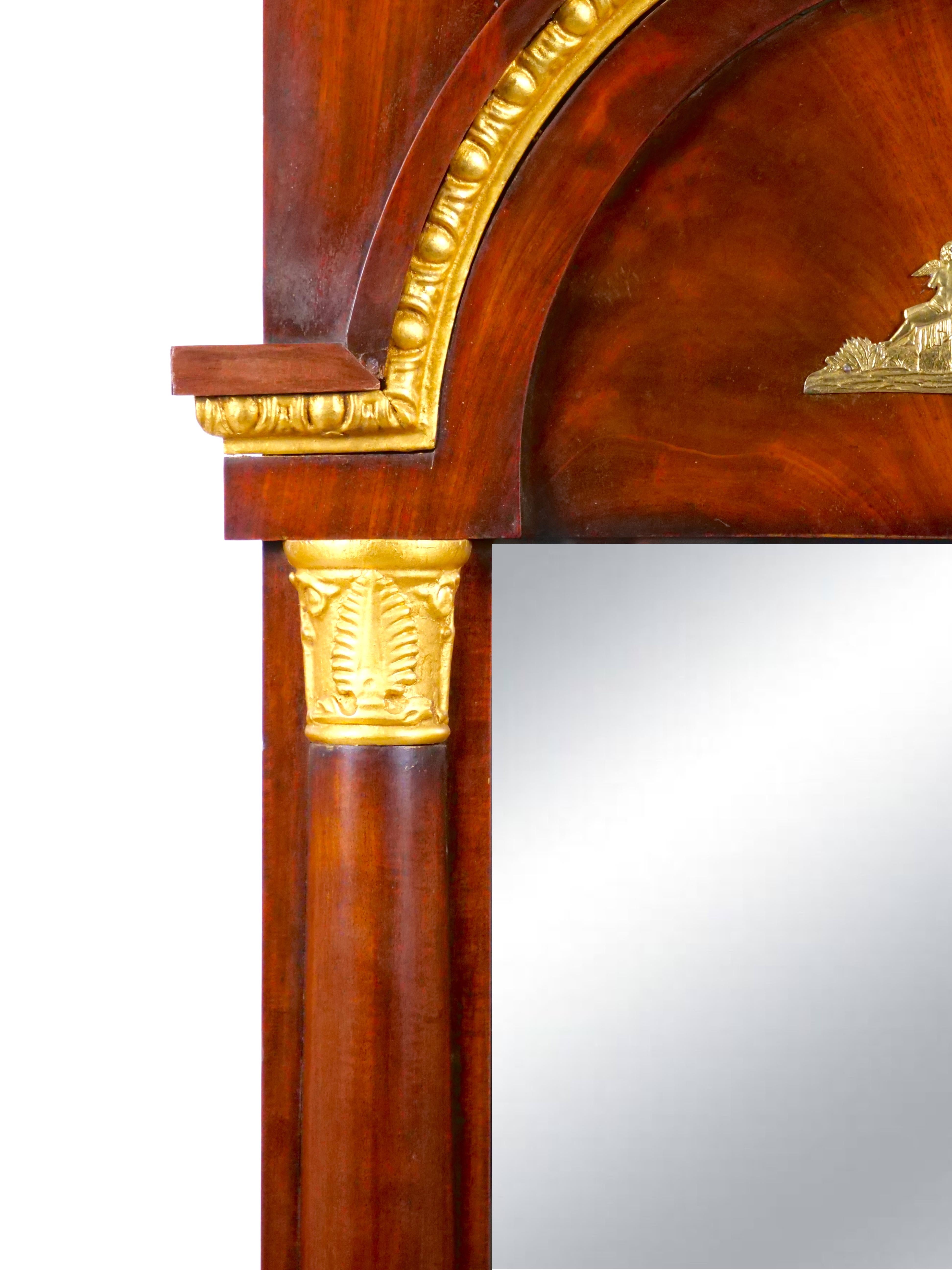 19. Jahrhundert Mahagoni Holz gerahmt Bronze montiert Pier Spiegel im Angebot 2