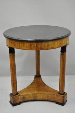 19th Century French Empire Style Round Marble-Top Center Table