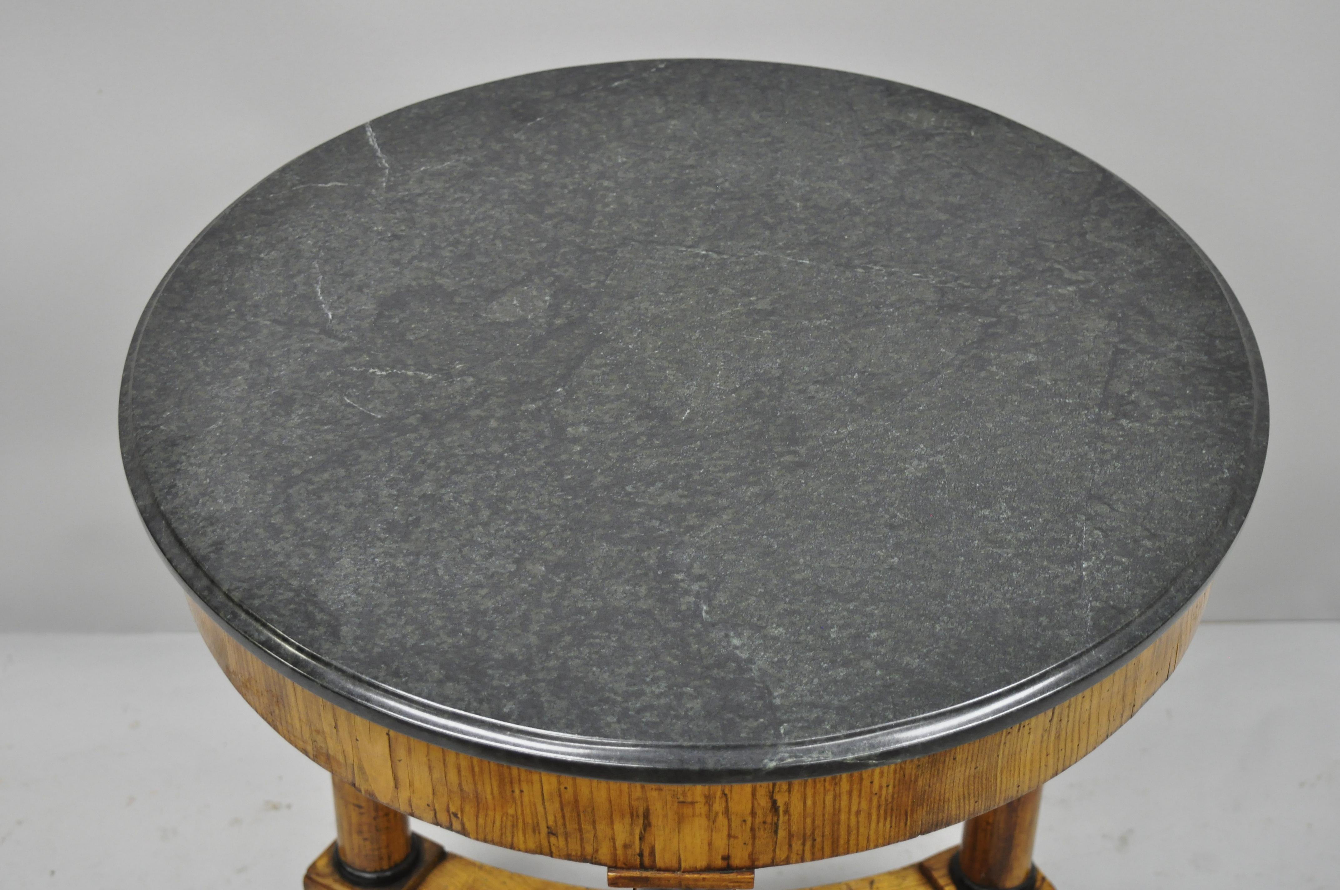 19th Century French Empire Style Round Marble-Top Center Table In Good Condition In Philadelphia, PA