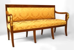 French Empire Gold Upholstered 5-Piece Living Room Set