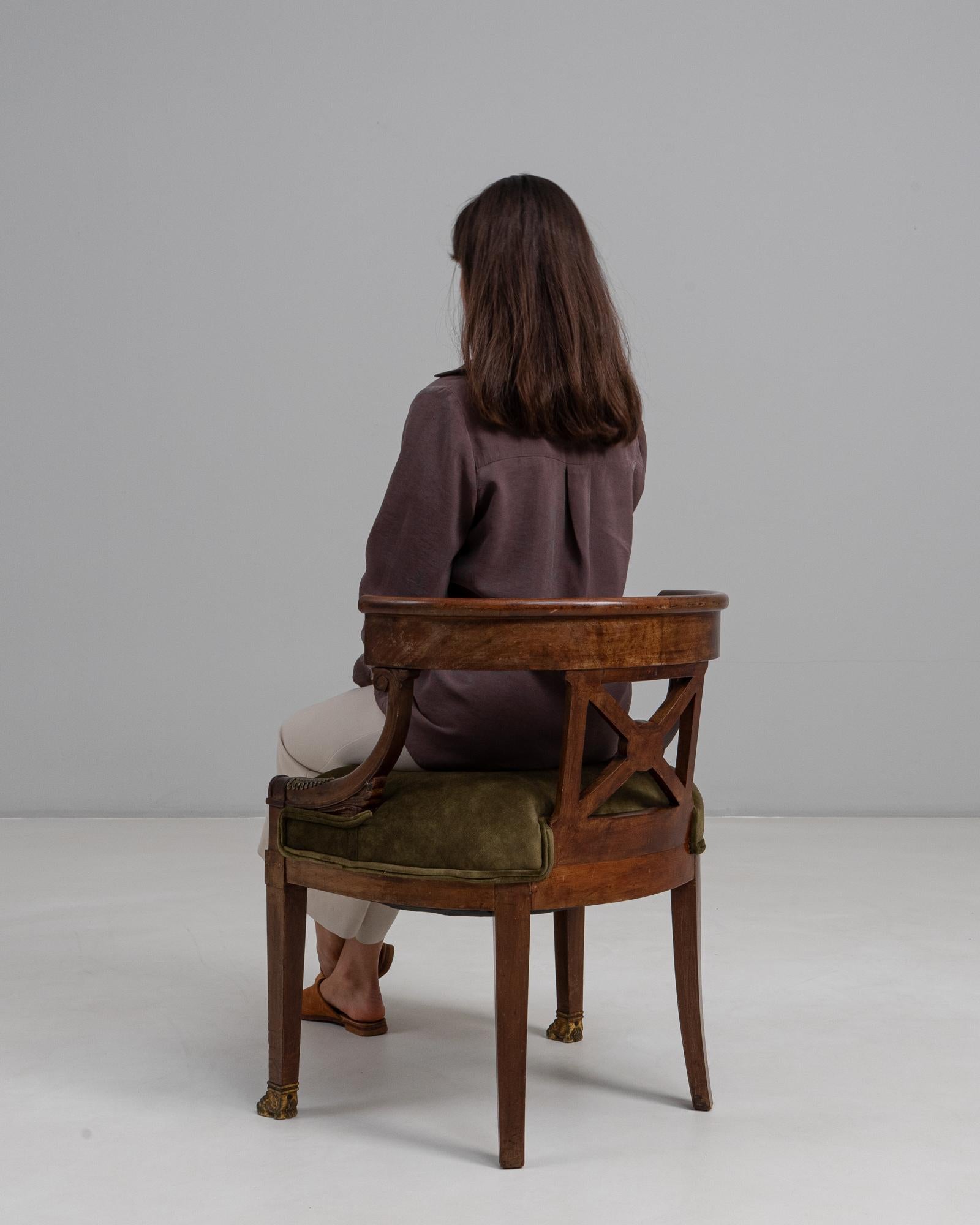 Sedia da vasca in stile impero francese del XIX secolo in patina originale in vendita 1