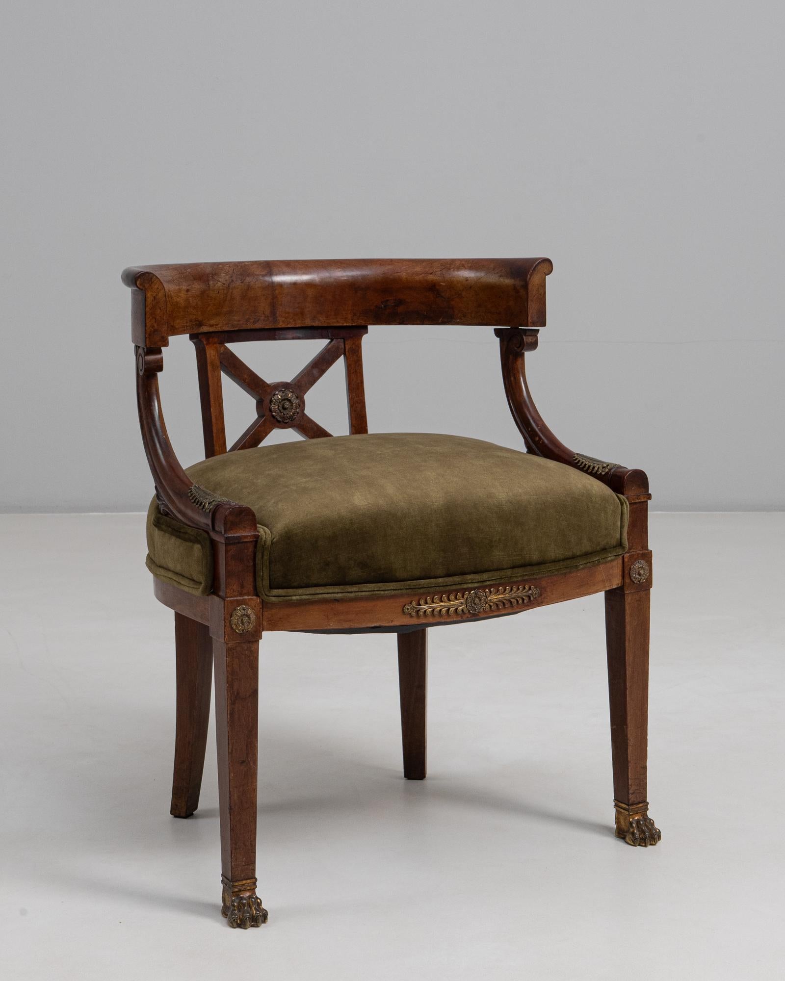 Sedia da vasca in stile impero francese del XIX secolo in patina originale in vendita 2