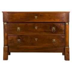 19th Century French Empire Style Walnut Chest of Drawers