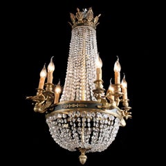 19th Century French Empire Swan Chandelier