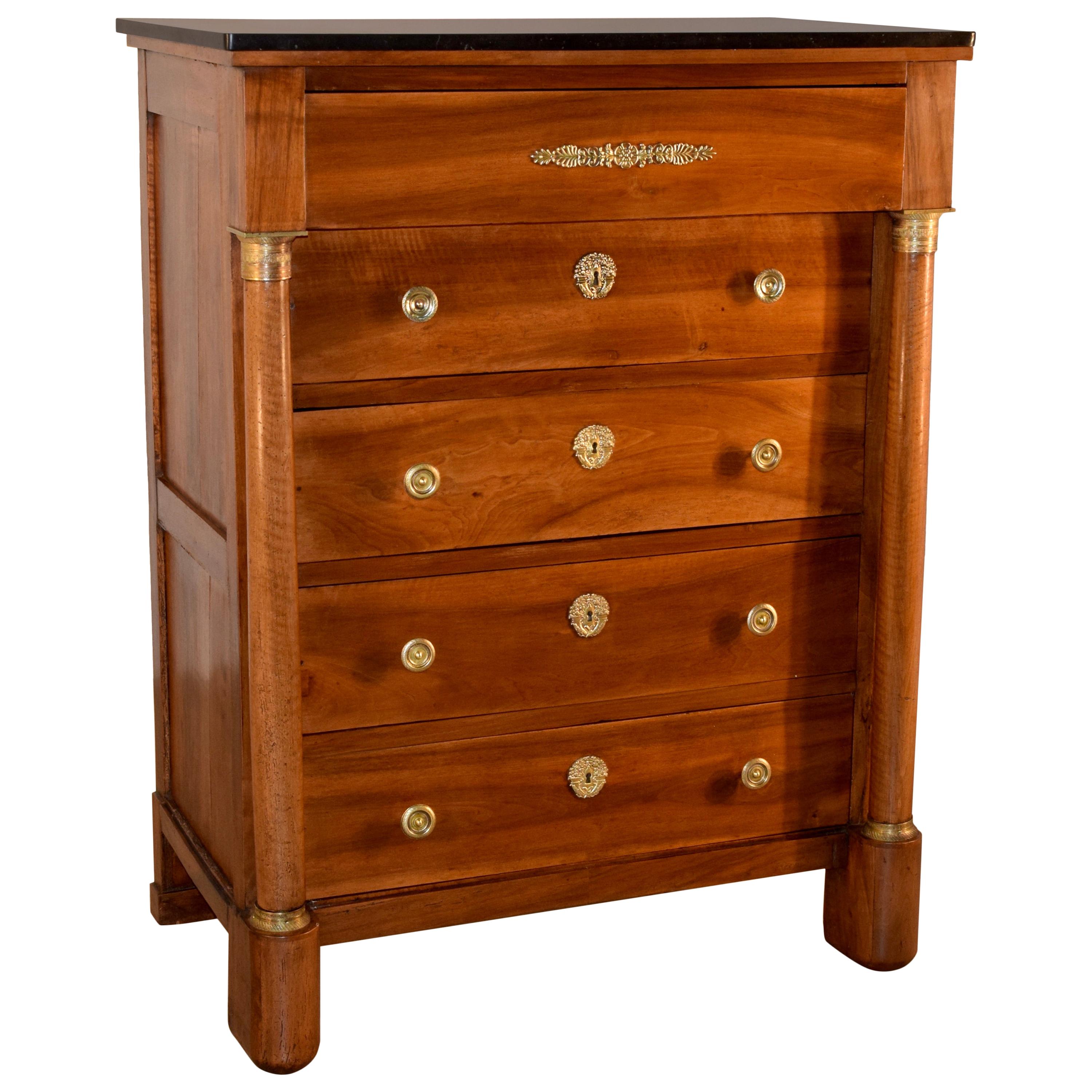 19th Century French Empire Tall Chest of Drawers