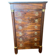 19th Century French Empire Tall Commode Linen Chest