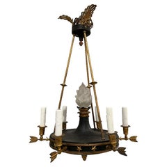 Antique 19th Century French Empire Tole Chandelier