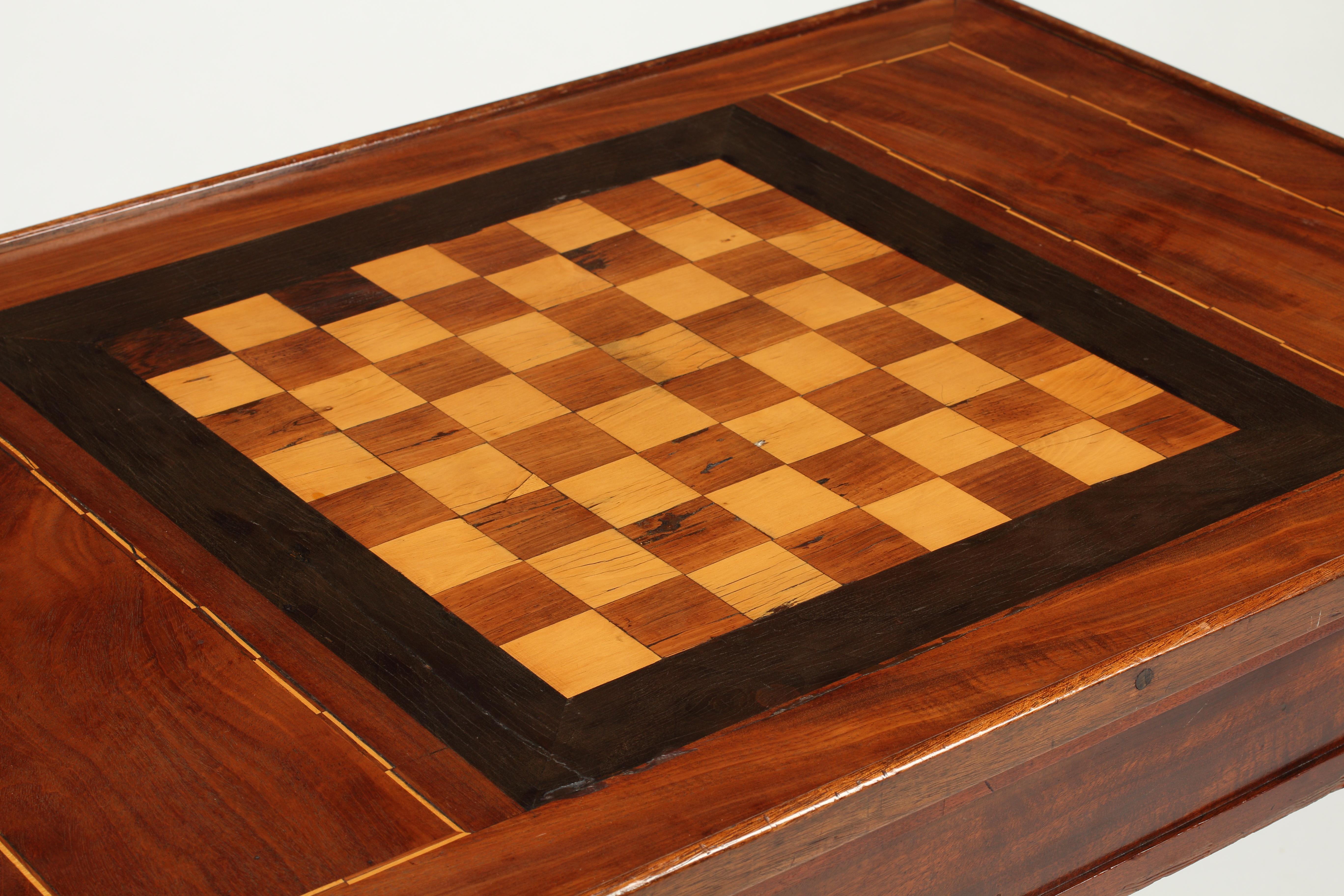 19th Century French Empire Tric Trac Game Table, Backgammon In Good Condition In El Monte, CA