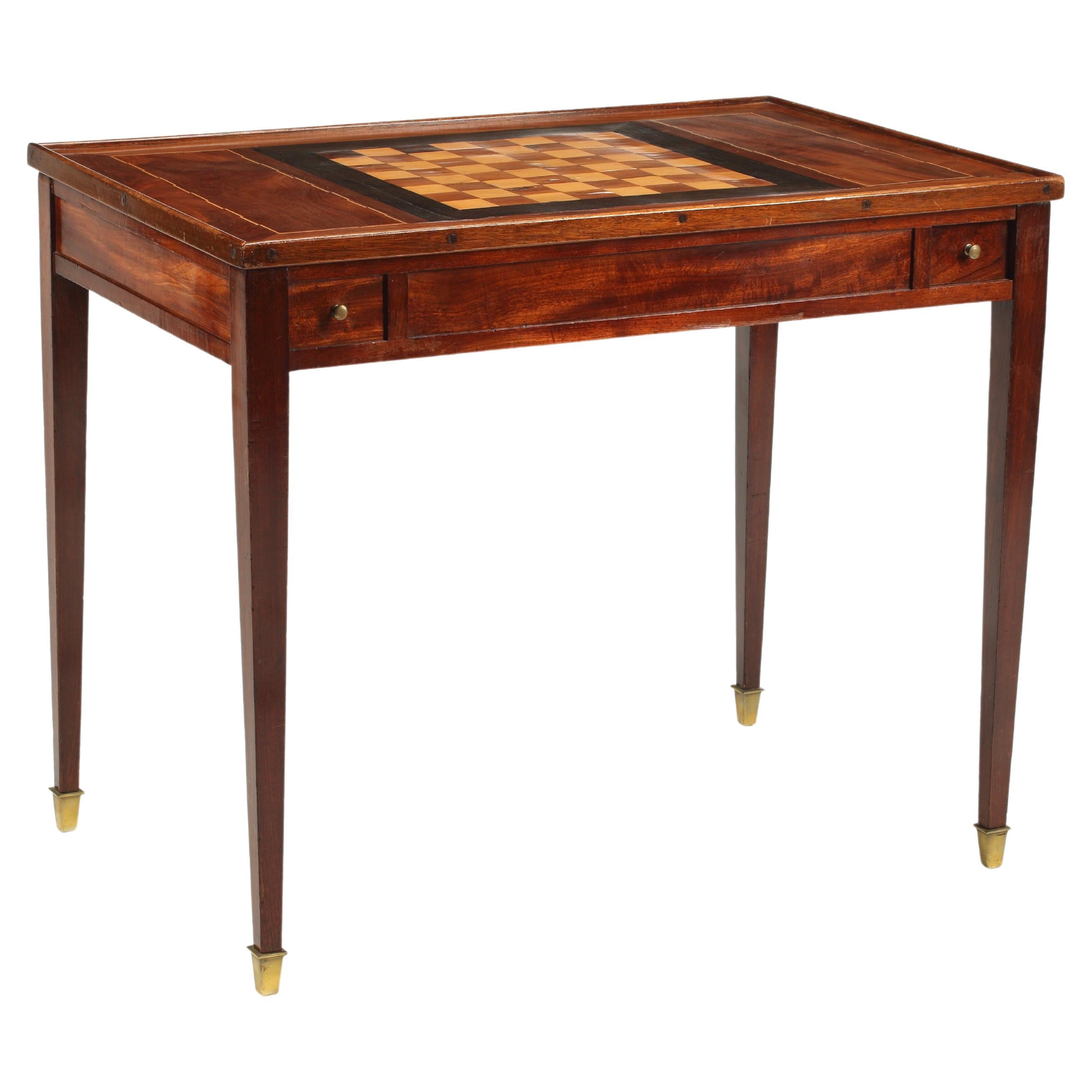 19th Century French Empire Tric Trac Game Table, Backgammon