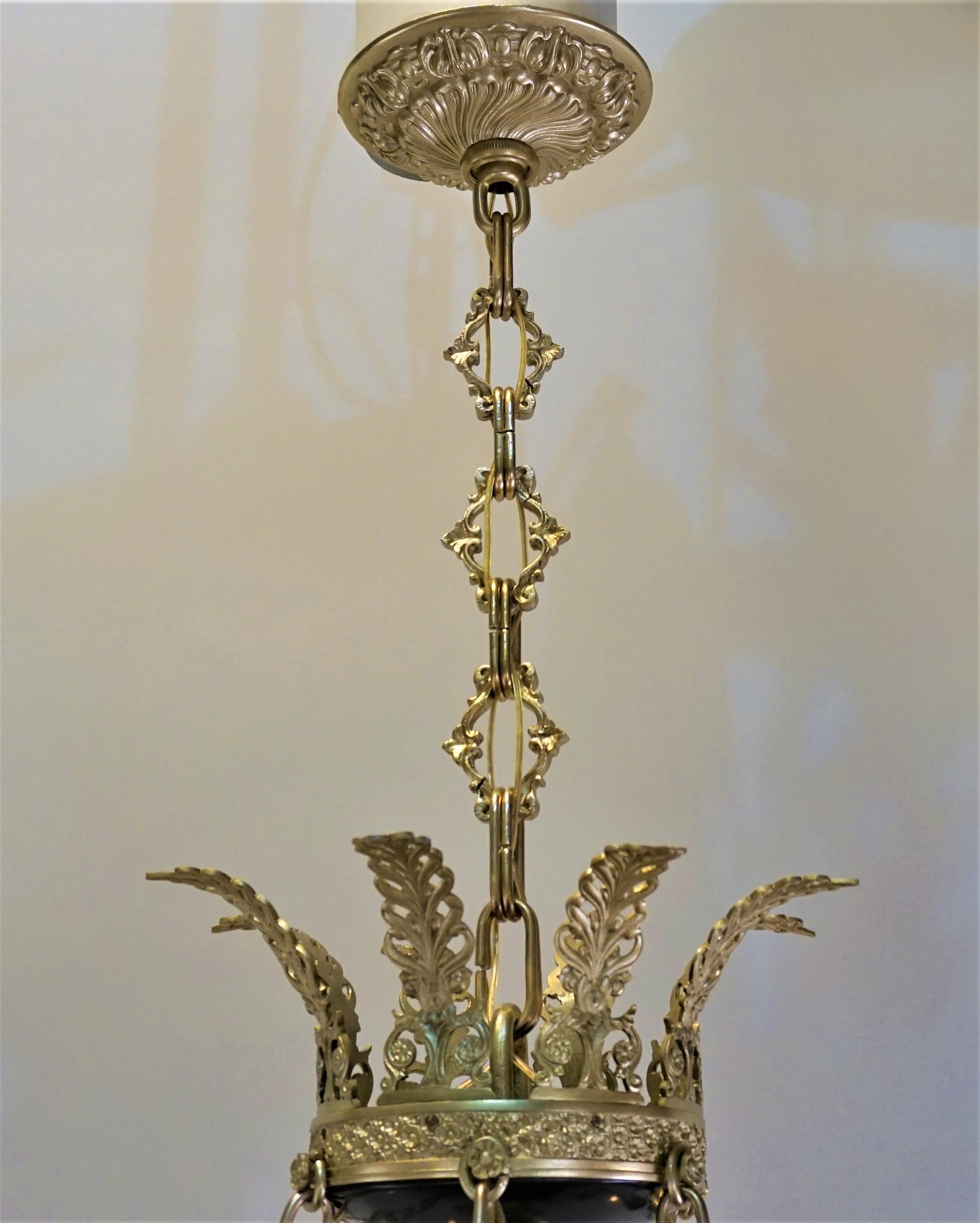 19th Century French Empire Twelve Light Bronze Chandelier 7