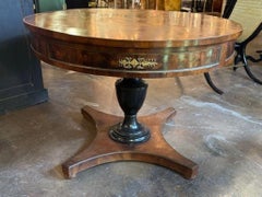 19th Century French Empire Walnut and Ebony Center Table