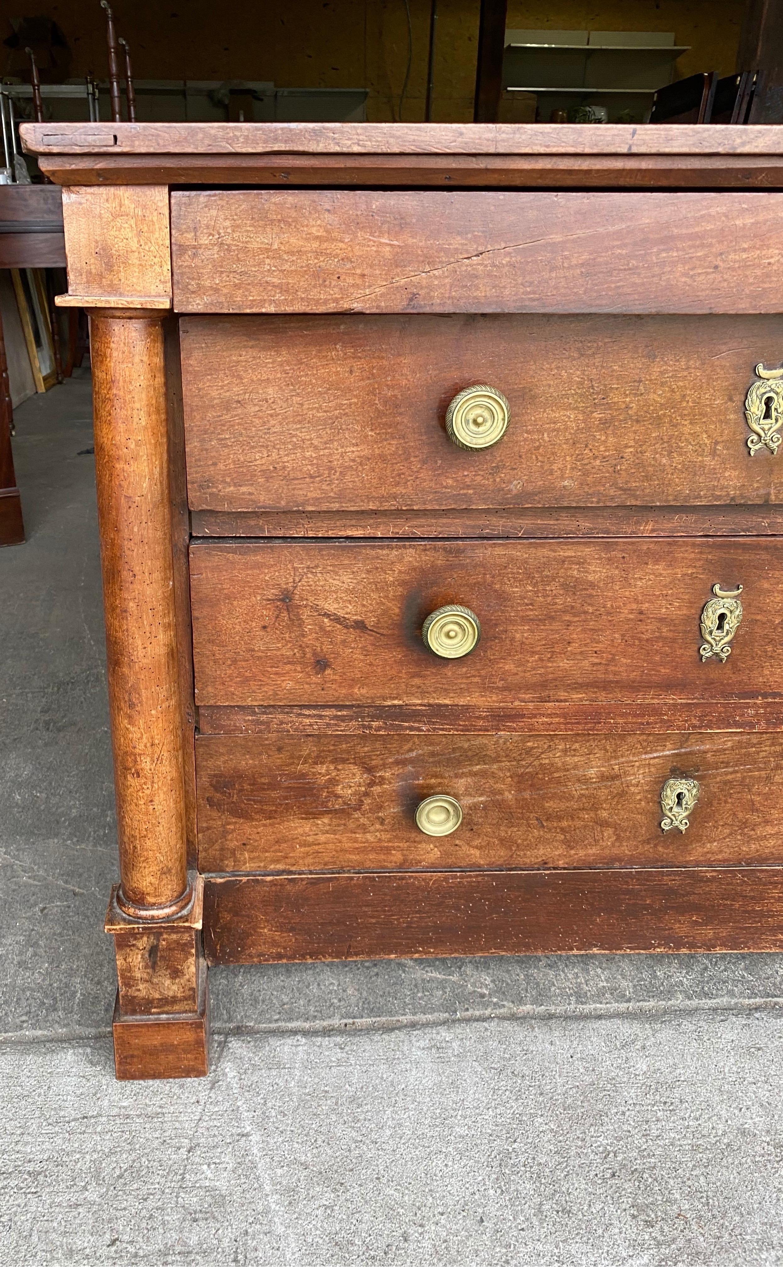 19th Century French Empire Walnut Bedside Commode For Sale 3