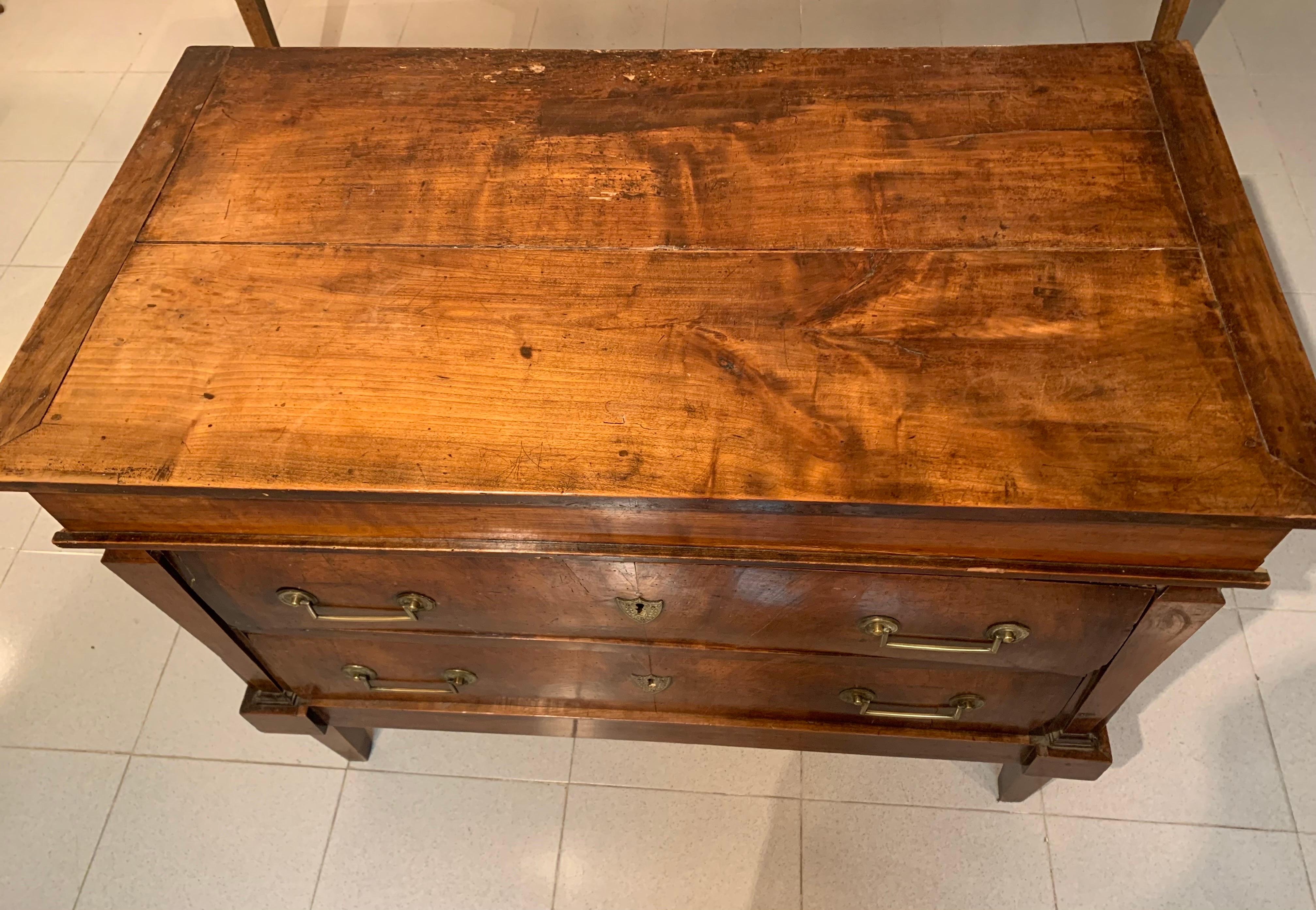 19th Century French Empire Walnut Commode  For Sale 15