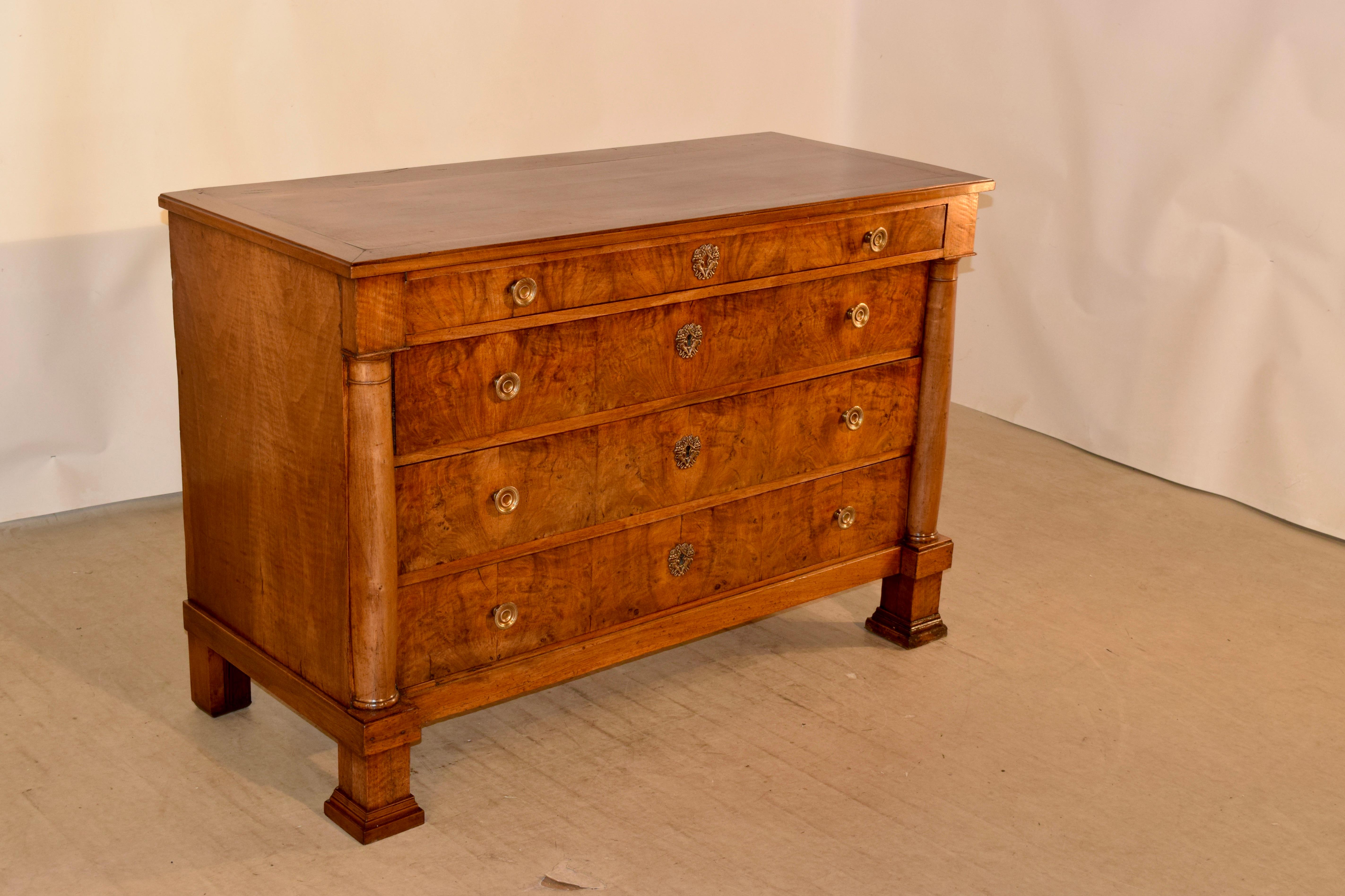 19th Century French Empire Walnut Commode In Good Condition In High Point, NC
