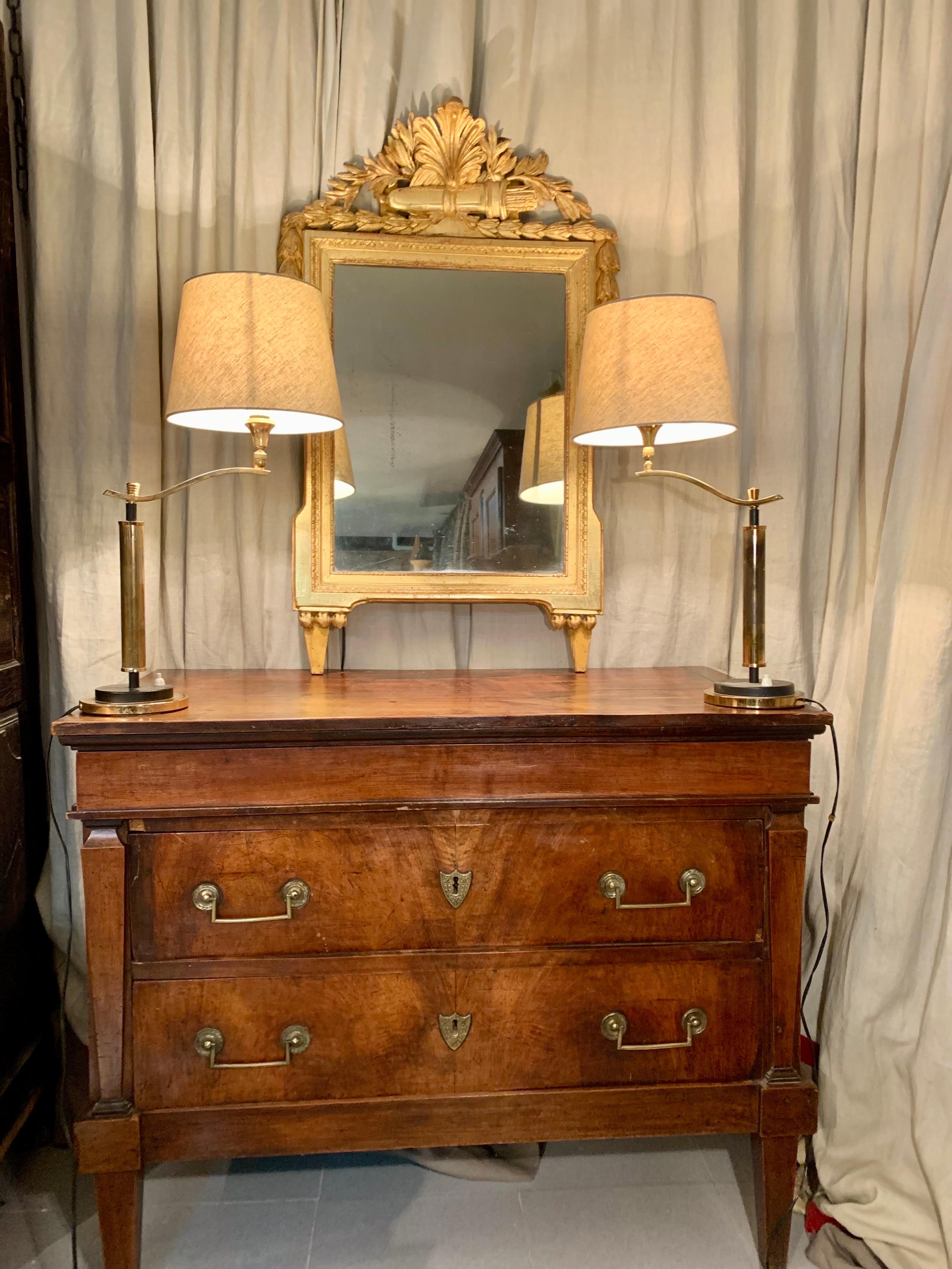 Bronze 19th Century French Empire Walnut Commode  For Sale