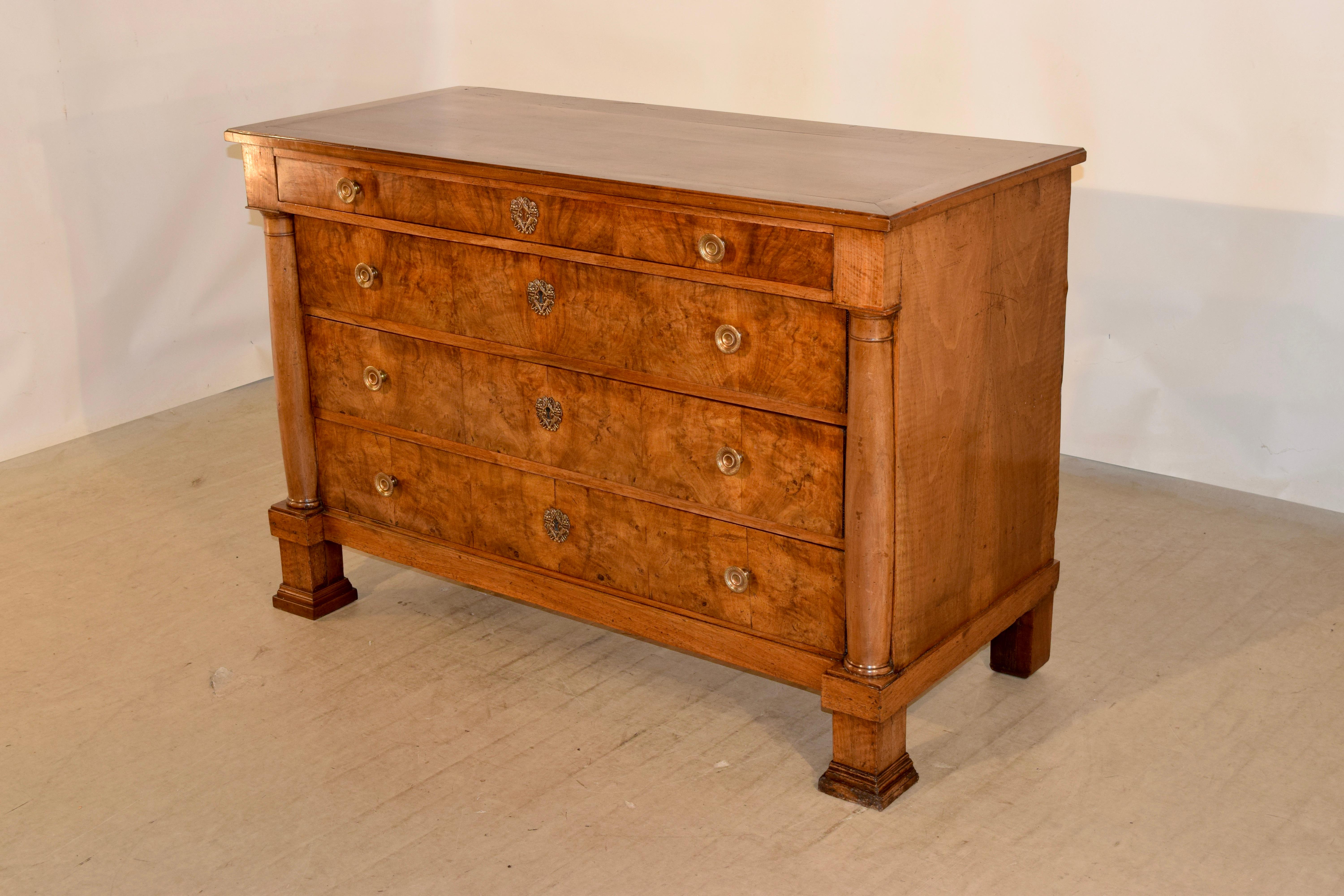 19th Century French Empire Walnut Commode 2