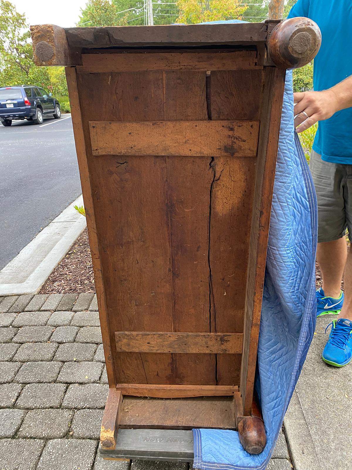 19th Century French Empire Walnut Commode with Old Fossilized Marble Top 17