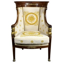 19th Century, French Empire Wood Armchair