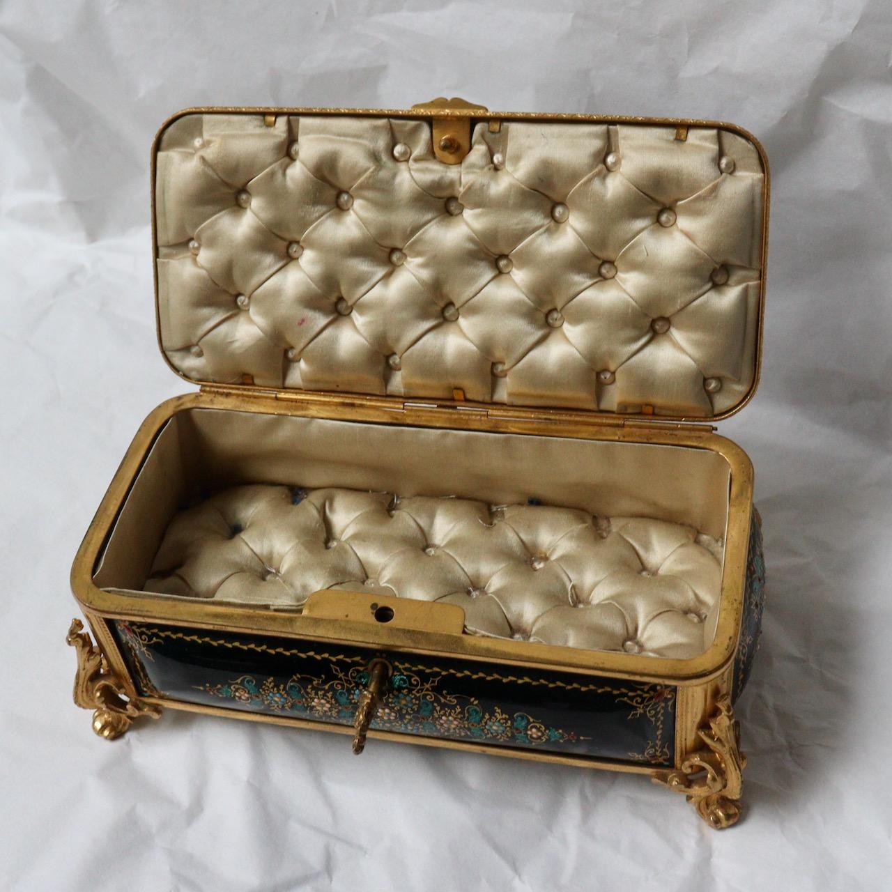 19th Century French Enamel and Ormolu-Mounted Jewelry Casket 7