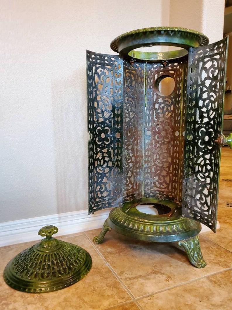 antique green enamel stove