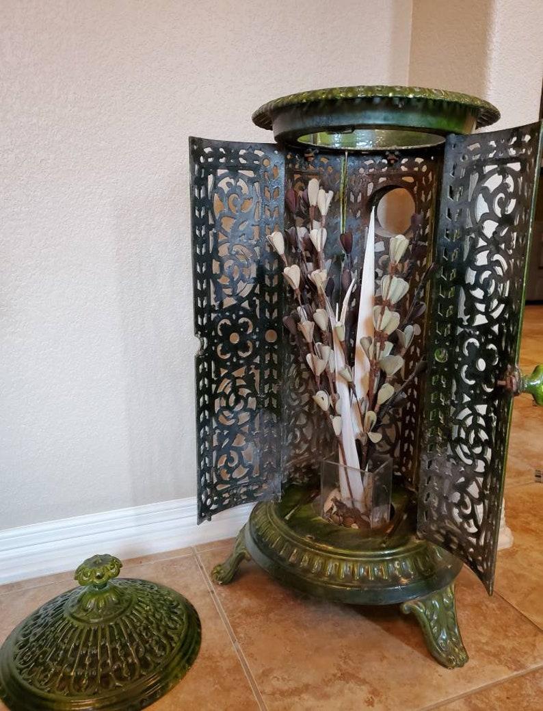 19th Century French Enameled Cast Iron Heater Stove In Good Condition In Forney, TX