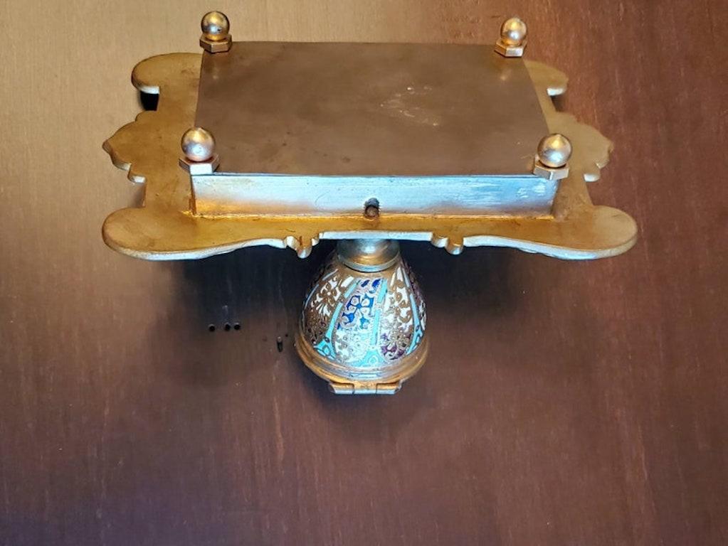 19th Century French Enameled Champlevé Inkwell For Sale 6