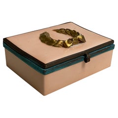 Caja de porcelana esmaltada francesa del siglo XIX