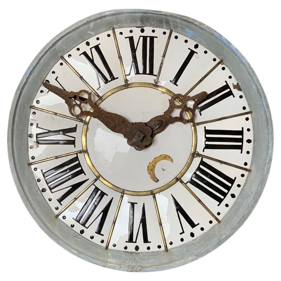 19th Century French Enamelled Church Clock Face