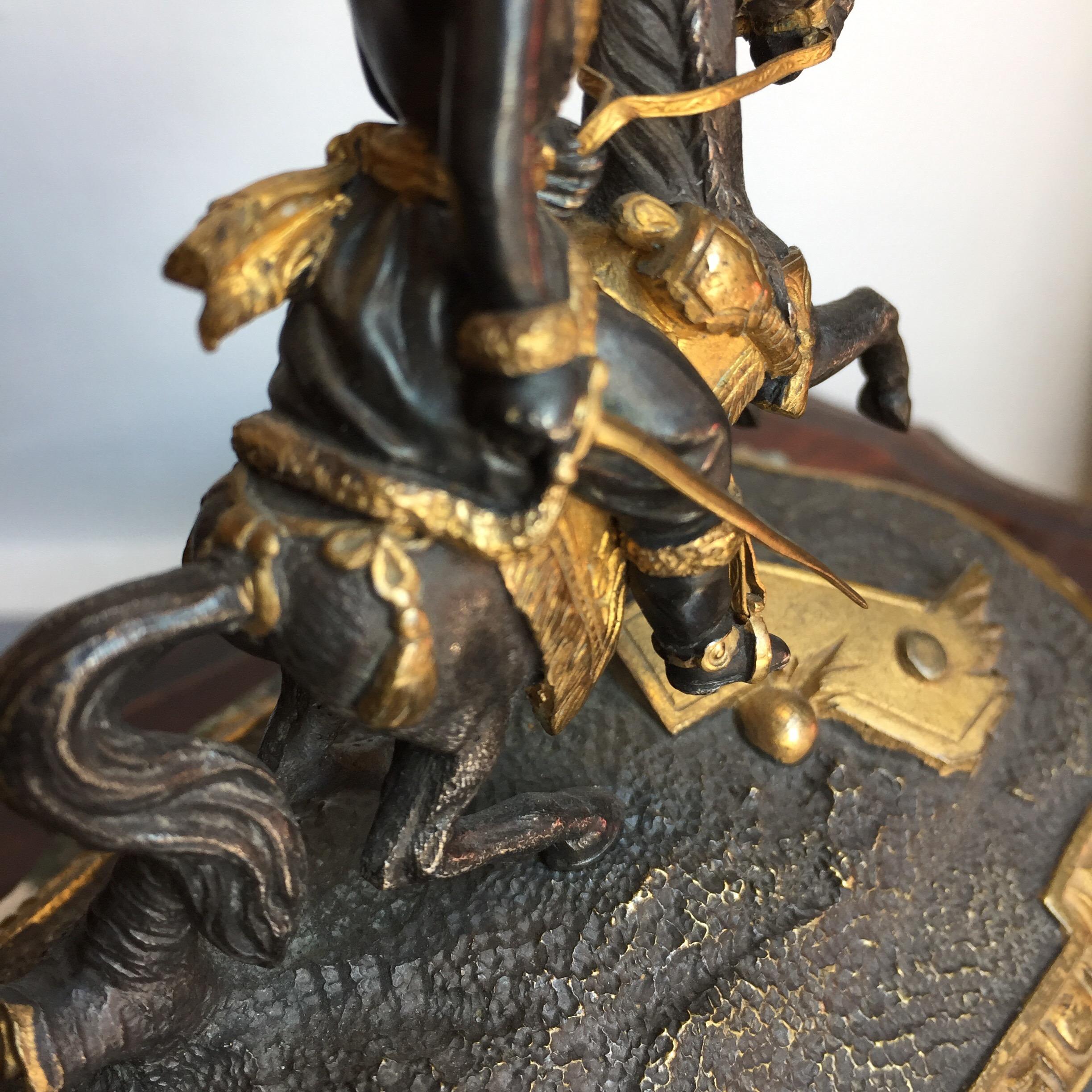 19th Century French Bronze Equestrian Figure of Joachim Murat on Marble Base For Sale 4