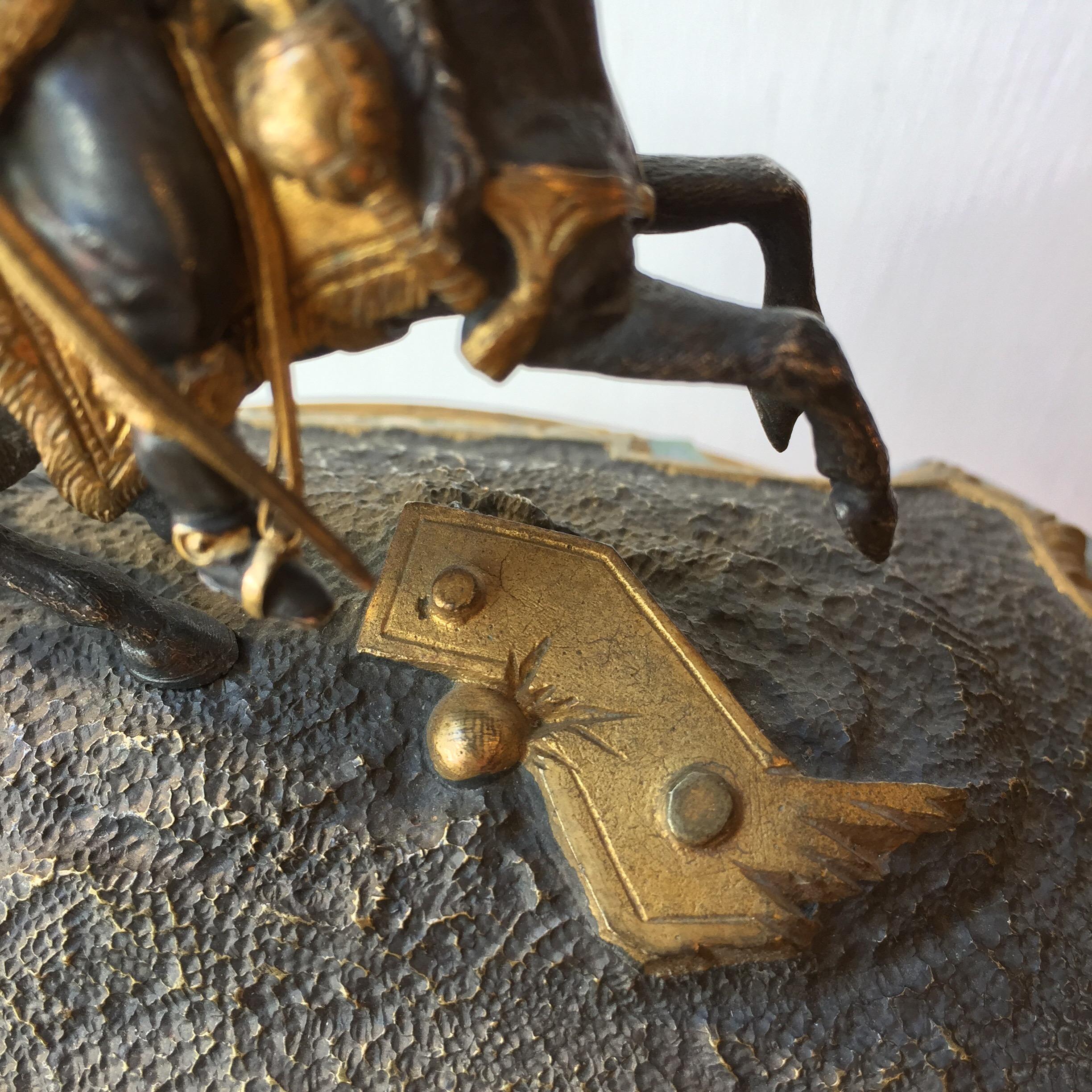 Figura equestre di Gioacchino Murat in bronzo del XIX secolo su base di marmo in vendita 6