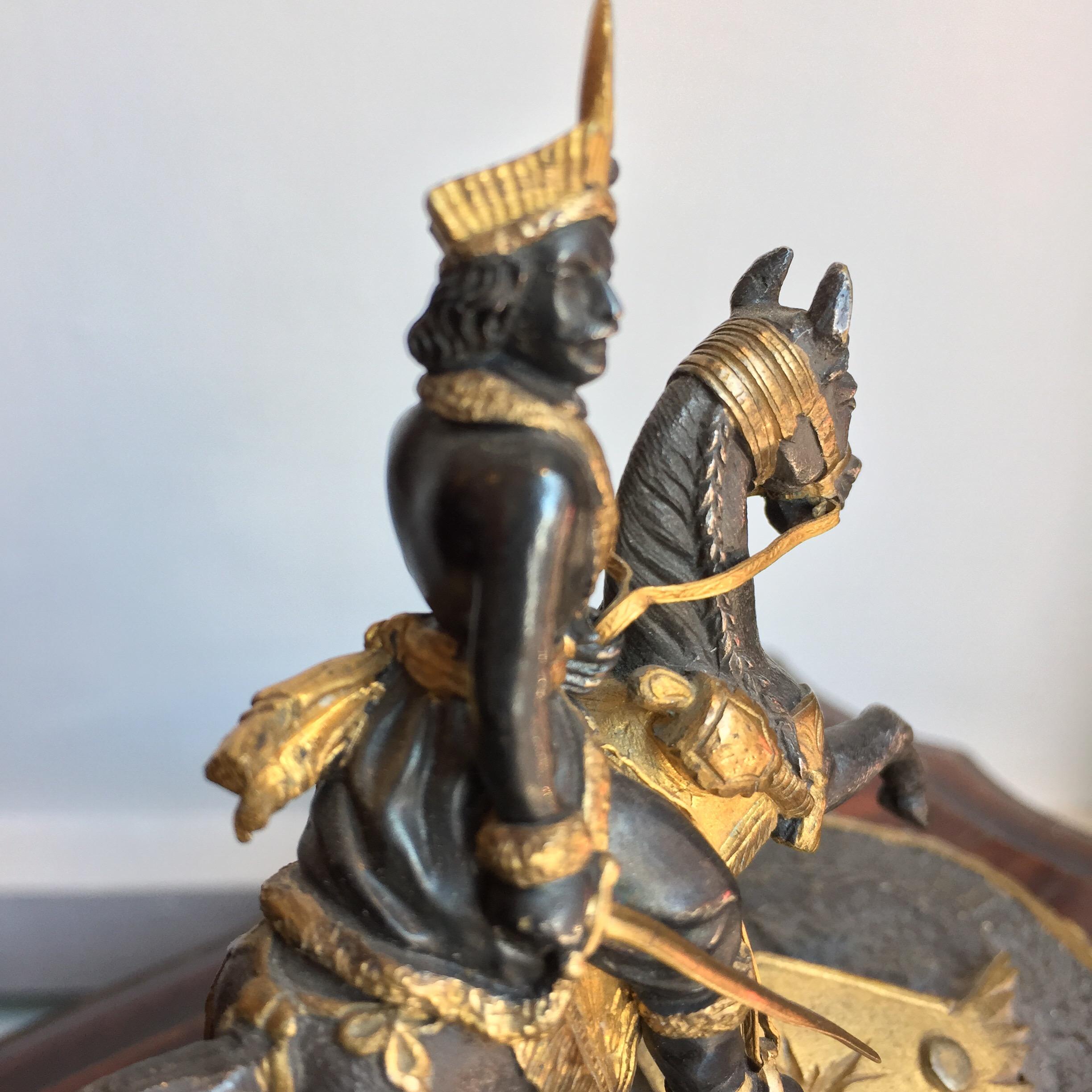 19th Century French Bronze Equestrian Figure of Joachim Murat on Marble Base For Sale 2