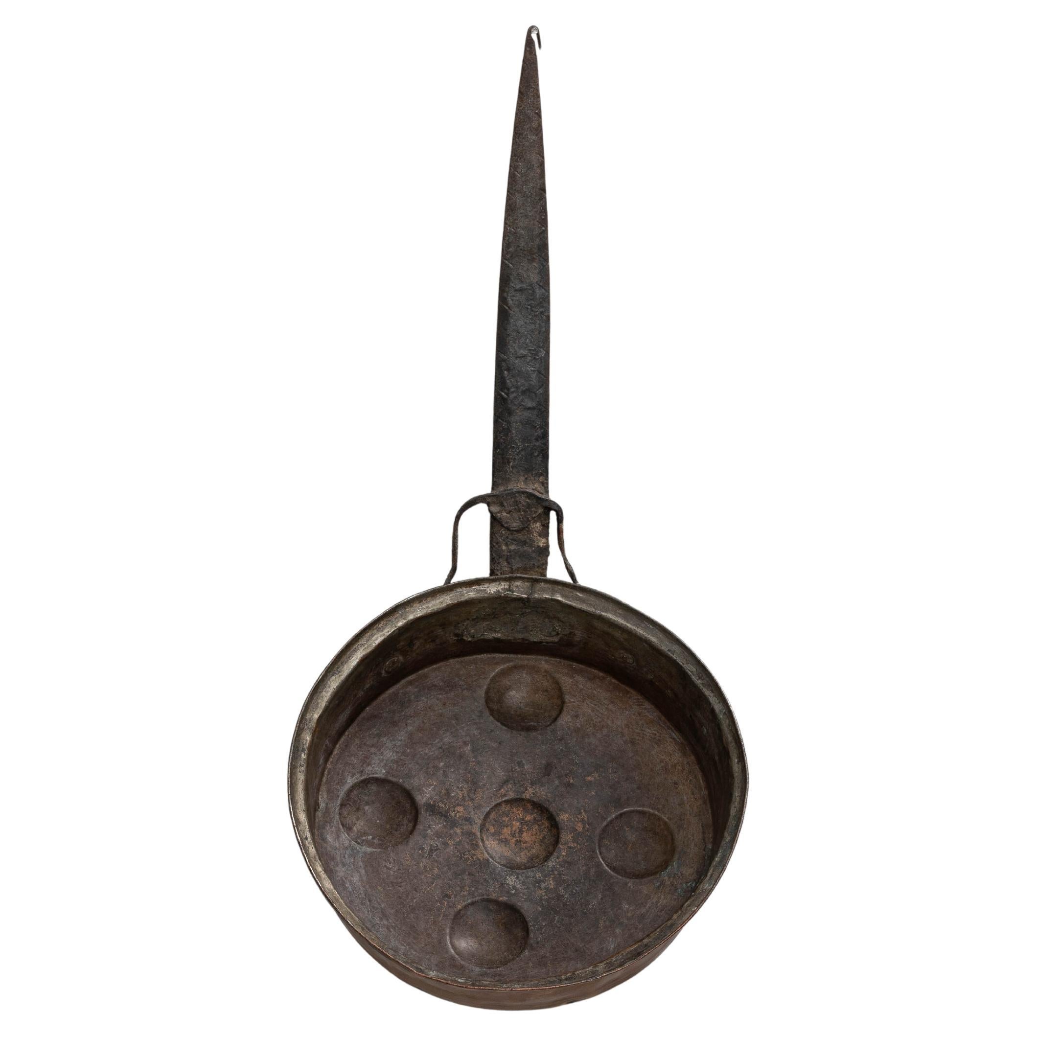 Französische Escargot-/Eierwilderer-Kupferpfanne aus dem 19.