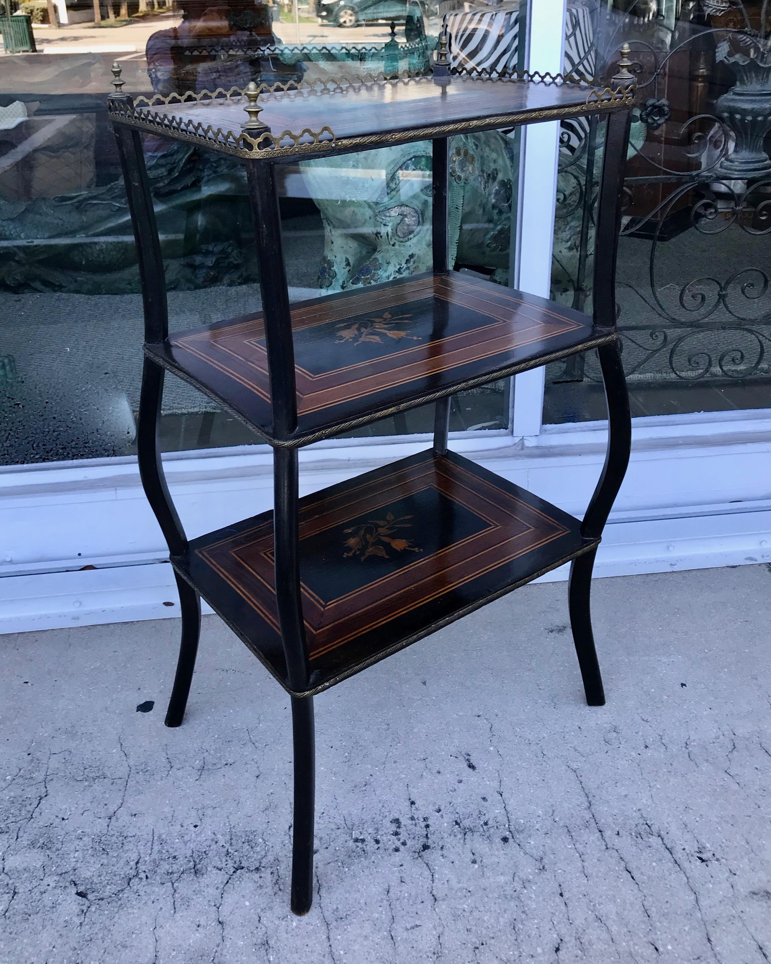 Wood 19TH Century French Etagere / End Table For Sale