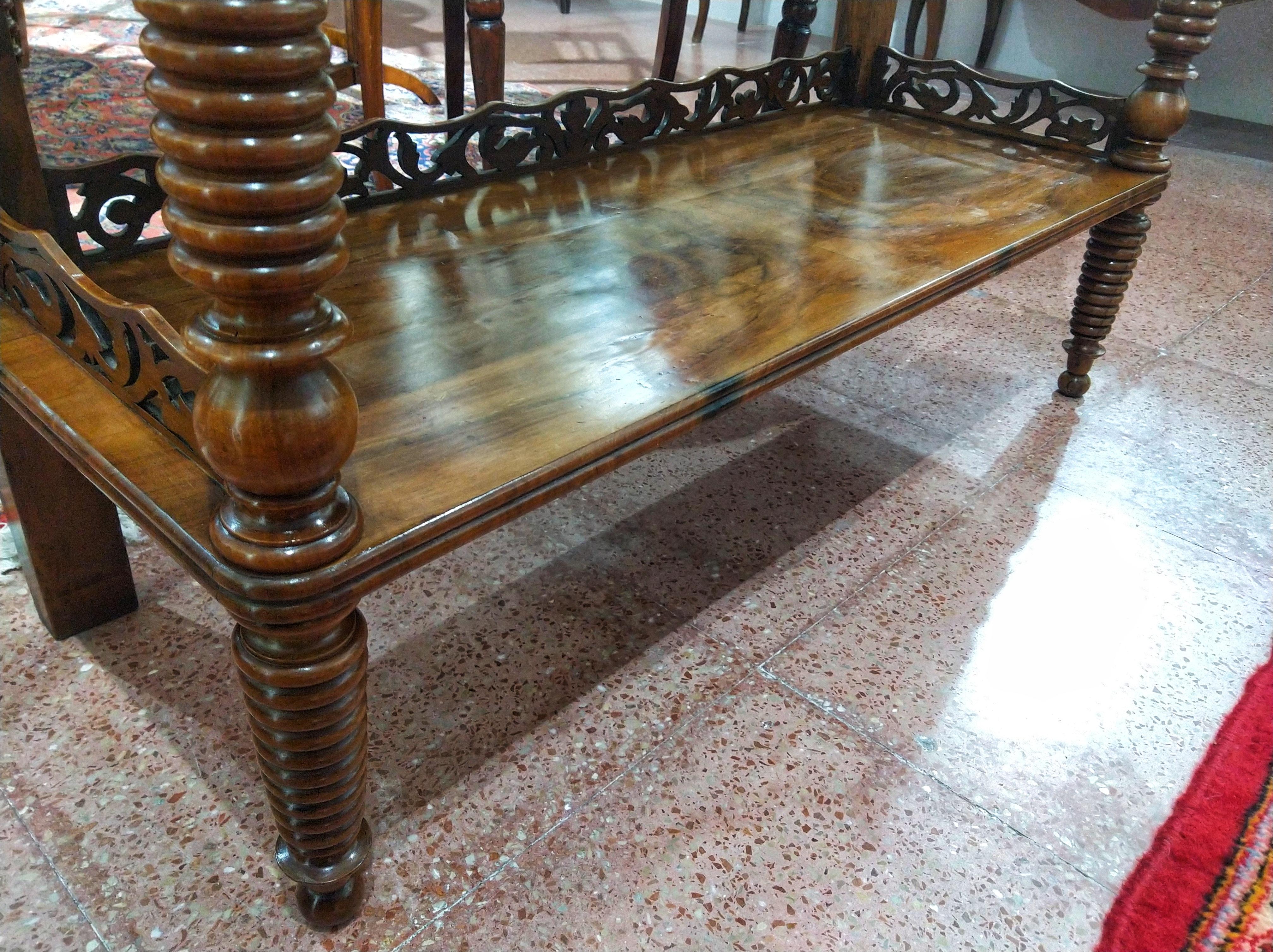 19th Century Regency Flame Walnut English Console Table Restored LAST PRICE For Sale 8
