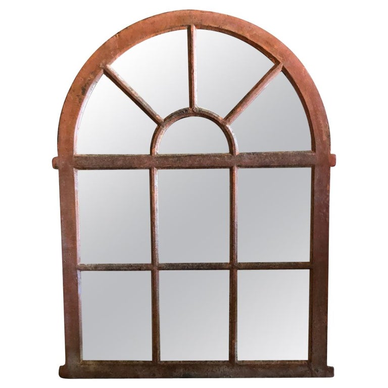 19th Century French Evreux Orangerie Metal Wall Mirror For Sale