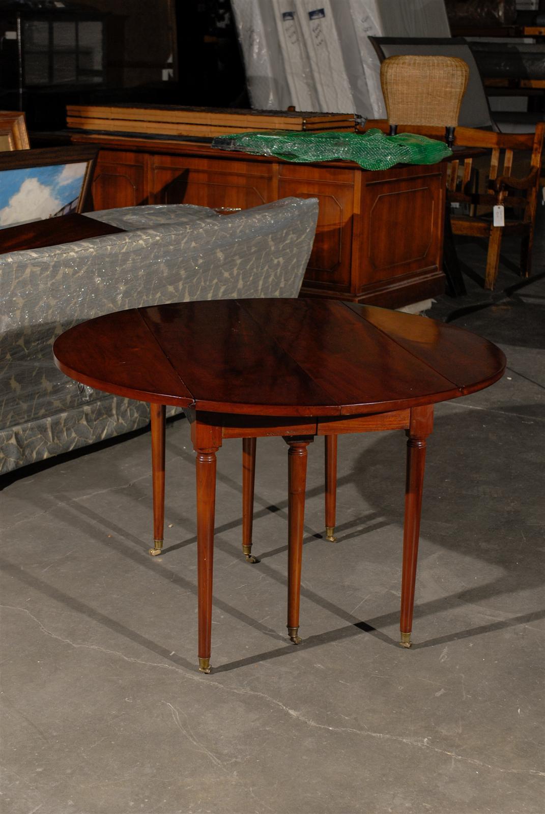 19th Century French Extension Drop Leaf Dining Table, One Leaf For Sale 1