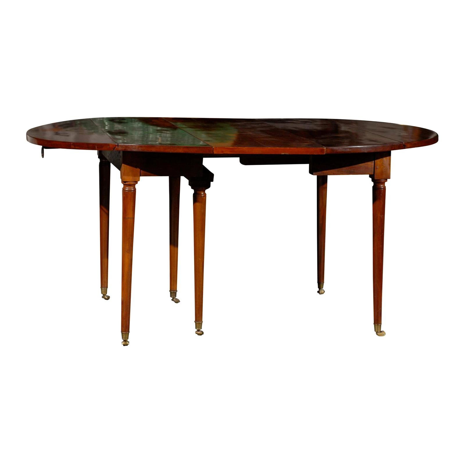 19th Century French Extension Drop Leaf Dining Table, One Leaf For Sale