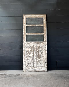 19th Century French Exterior Door with Diamond Glass Lites